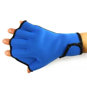 1 Pair Water Aerobics Aqua Jogger Swimming Swim Surfing Diving Webbed Neoprene Paddle Gloves Blue High Quality