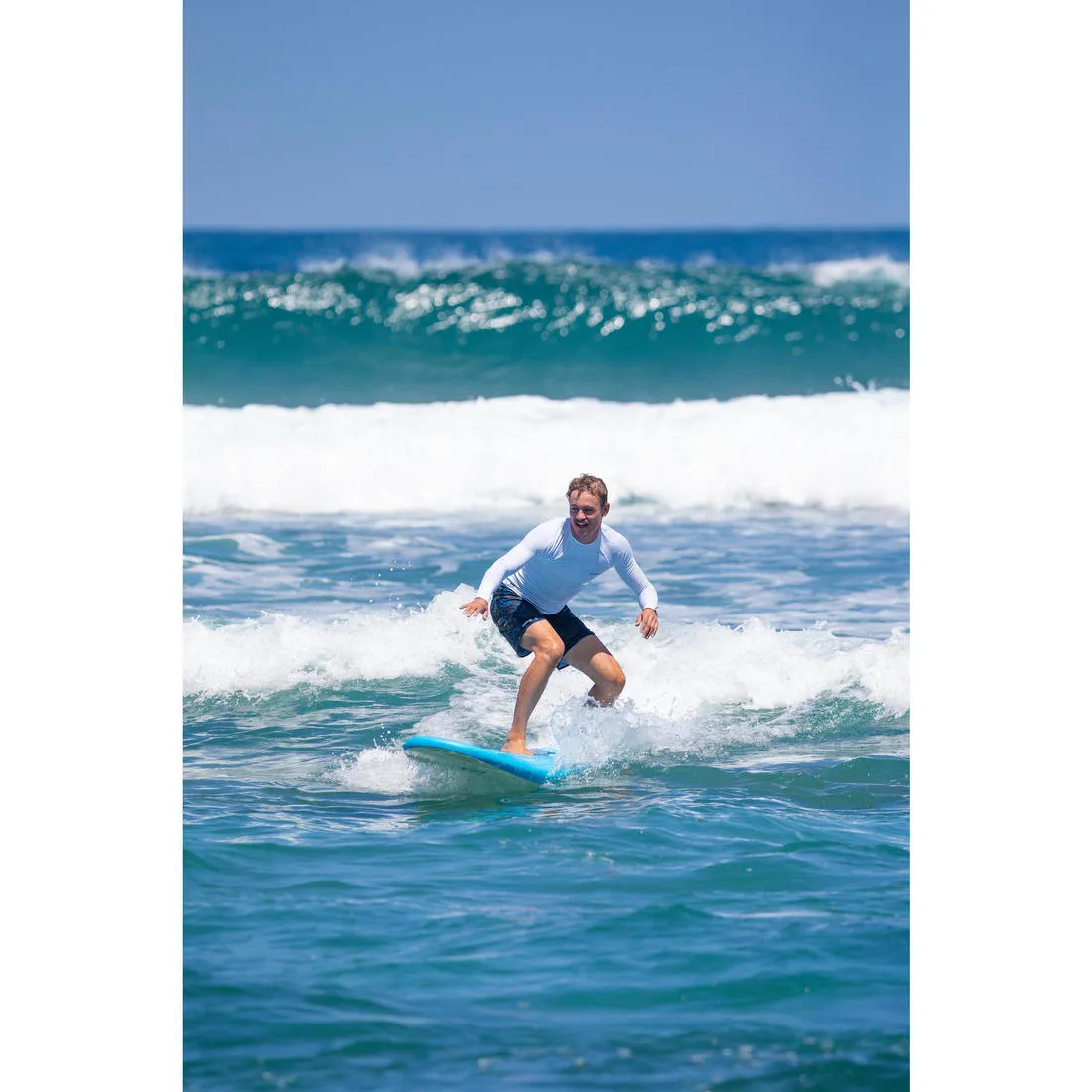100 Men's Long Sleeve UV Protection Surfing Top T-Shirt
