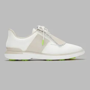 2025 G/Fore Women's Gallivan2r Side Stripe Kiltie Golf Shoes: Snow/Stone