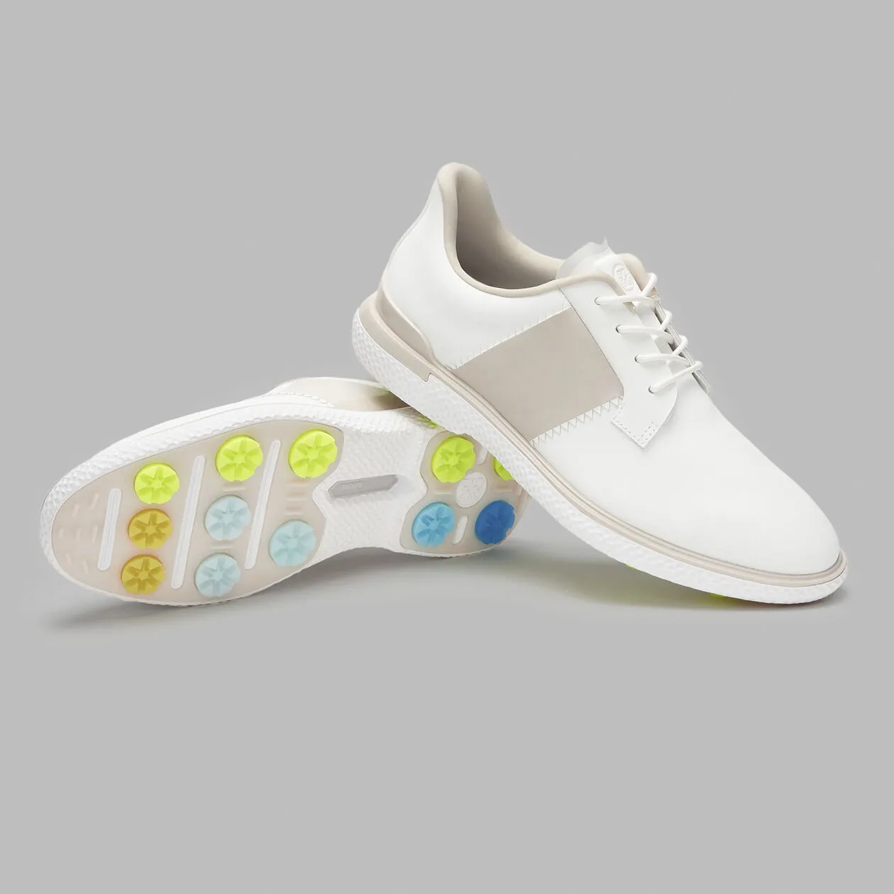 2025 G/Fore Women's Gallivan2r Side Stripe Kiltie Golf Shoes: Snow/Stone