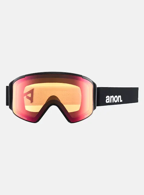 Anon M4S Cylindrical Goggles & MFI Face Mask & Spare Lens Black / Perceive Sun Red Lens