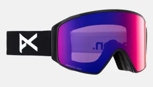 Anon M4S Cylindrical Goggles & MFI Face Mask & Spare Lens Black / Perceive Sun Red Lens