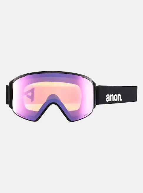 Anon M4S Cylindrical Goggles & MFI Face Mask & Spare Lens Black / Perceive Variable Blue Lens