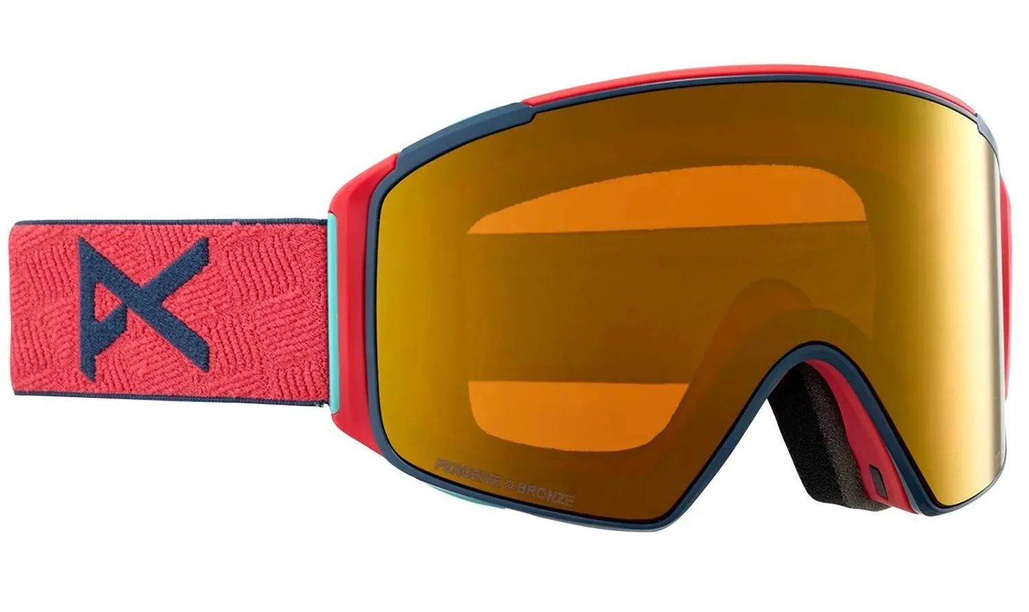 Anon M4S Cylindrical Goggles & MFI Face Mask & Spare Lens Coral / Perceive Sun Bronze Lens