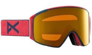 Anon M4S Cylindrical Goggles & MFI Face Mask & Spare Lens Coral / Perceive Sun Bronze Lens