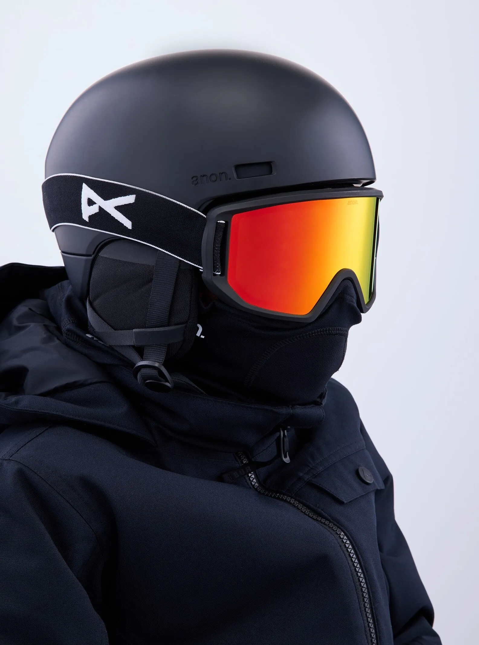Anon Relapse Junior Goggles & MFI Face Mask Black / Red Solex