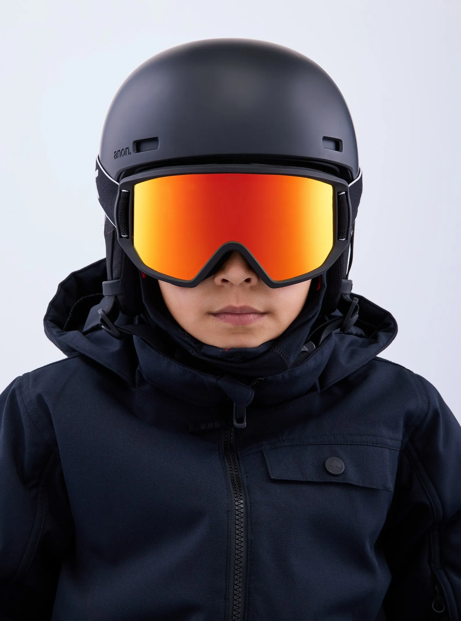 Anon Relapse Junior Goggles & MFI Face Mask Black / Red Solex