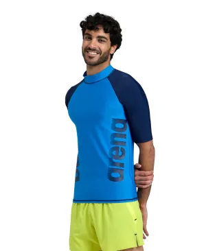 Arena Men's Graphic UV Protection Short-Sleeve Shirt - Blue