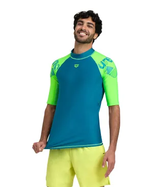 Arena Men's Graphic UV Protection Short-Sleeve Shirt - Teal