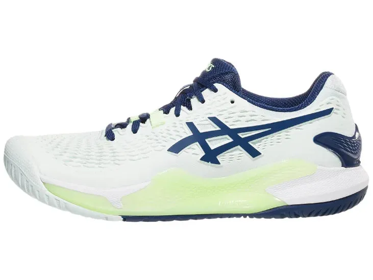 Asics Gel Resolution 9 Mint/Blue Women's Tennis Shoes - 2024 NEW ARRIVAL