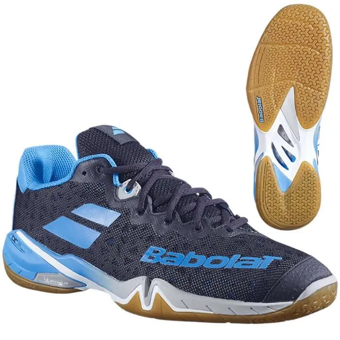 Babolat Shadow Tour Badminton Shoes - Black Light Blue