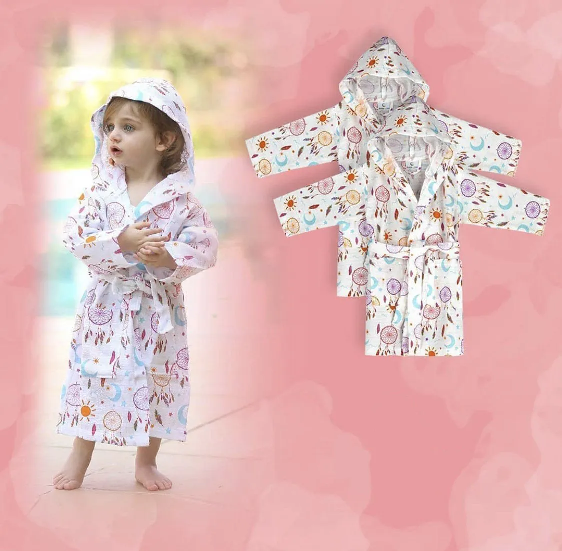 Baby Muslin Bathrobe - Moon