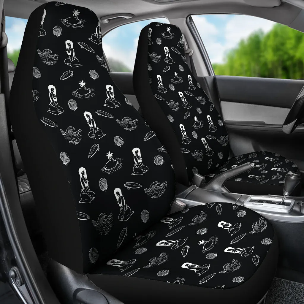 Beach Pinup Style Pattern Car Seat Covers Set