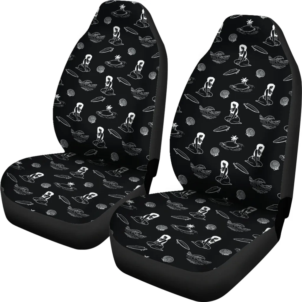 Beach Pinup Style Pattern Car Seat Covers Set