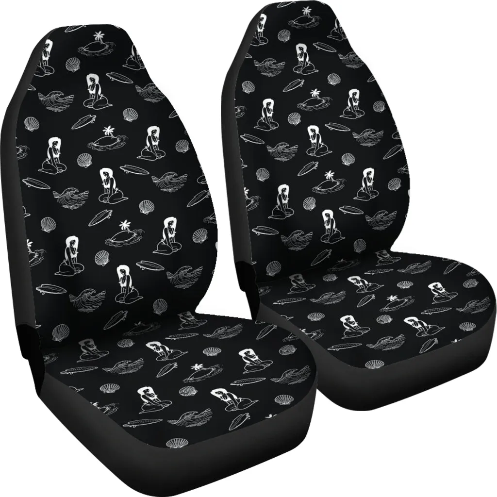 Beach Pinup Style Pattern Car Seat Covers Set