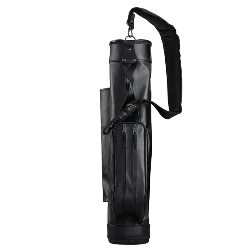 Black Synthetic Vintage Leather Golf Pencil Bag