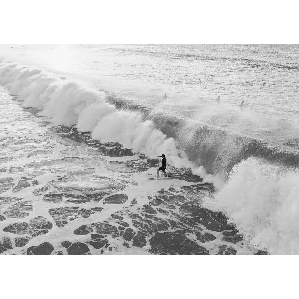 Bondi Surf Break B&W Wall Art Print