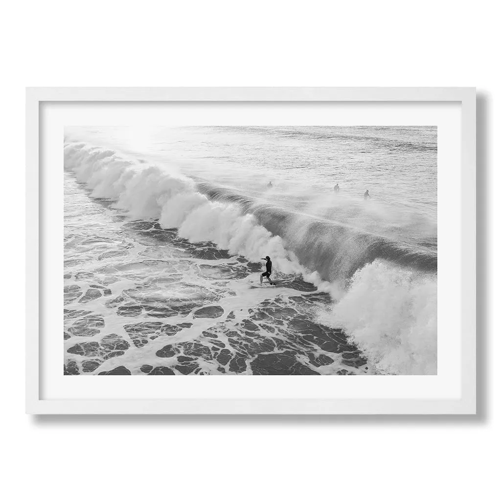Bondi Surf Break B&W Wall Art Print