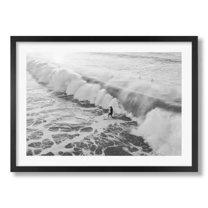 Bondi Surf Break B&W Wall Art Print