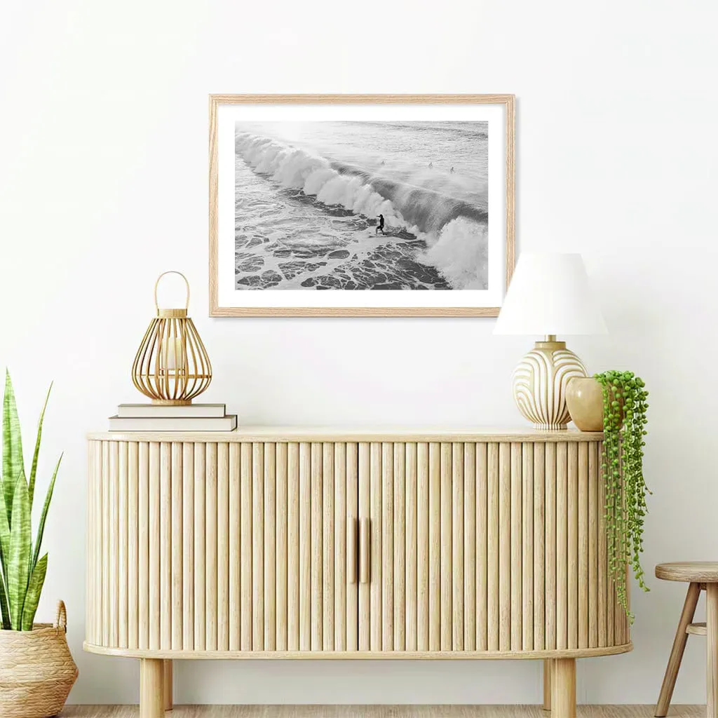 Bondi Surf Break B&W Wall Art Print