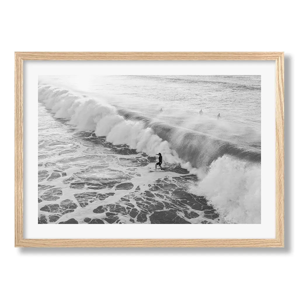 Bondi Surf Break B&W Wall Art Print