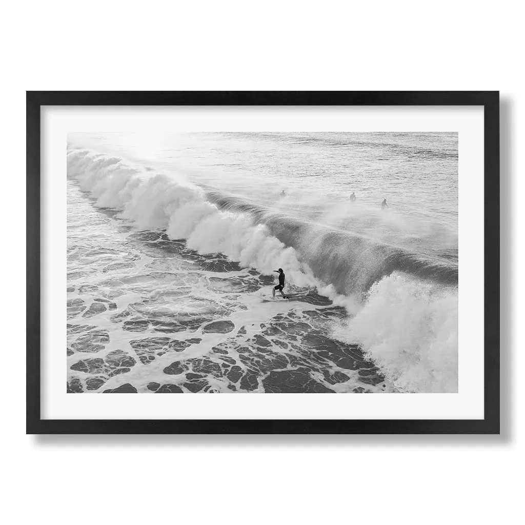 Bondi Surf Break B&W Wall Art Print