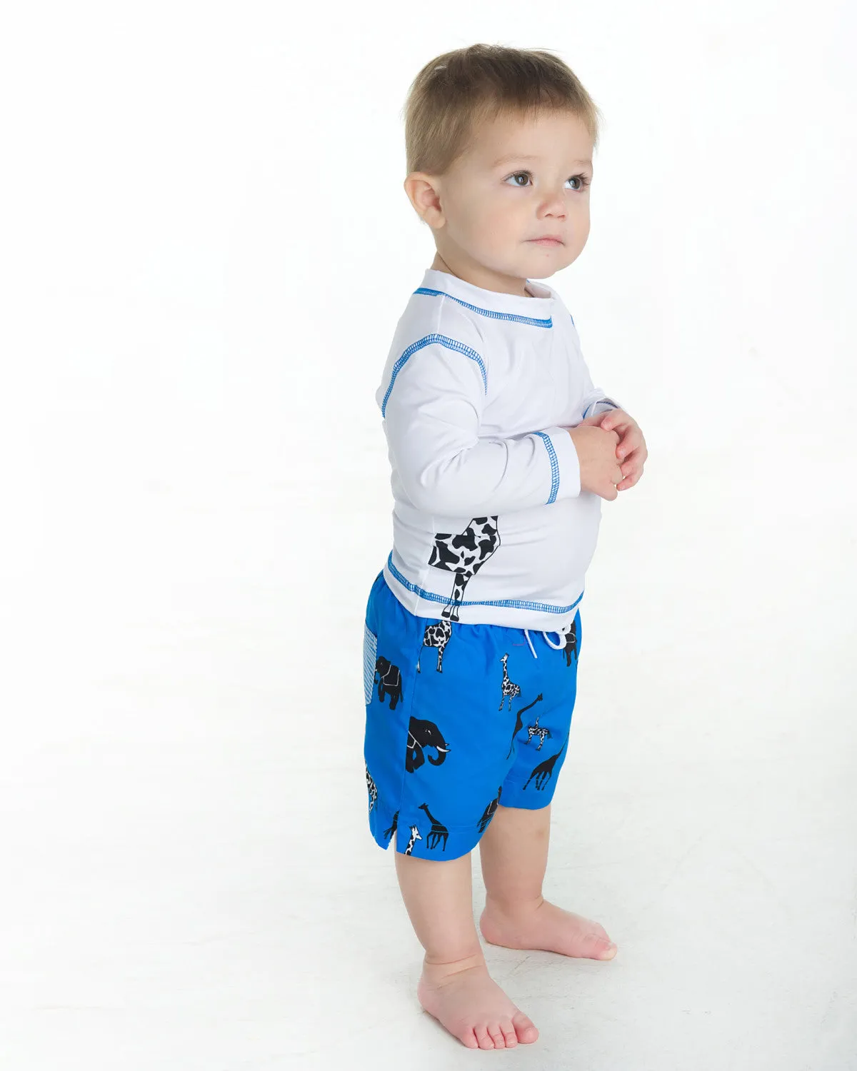 Boys Safari Print Swim Trunk