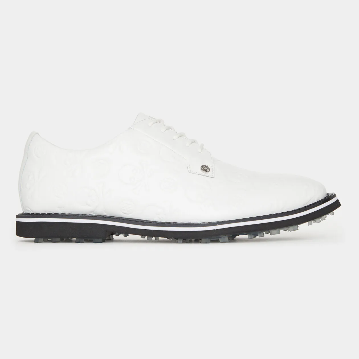 Brand New! G/Fore Men's Gallivanter Debossed Skull & Tees Leather Golf Shoes: Snow/Onyx