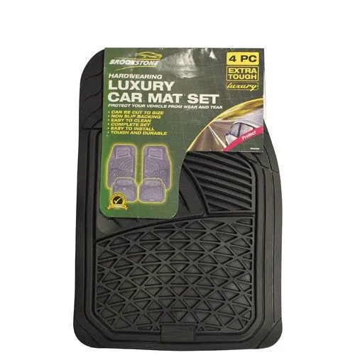 BROOKSTONE HARDWEARING LUXURY INTERIOR CAR FLOOR MATS SET