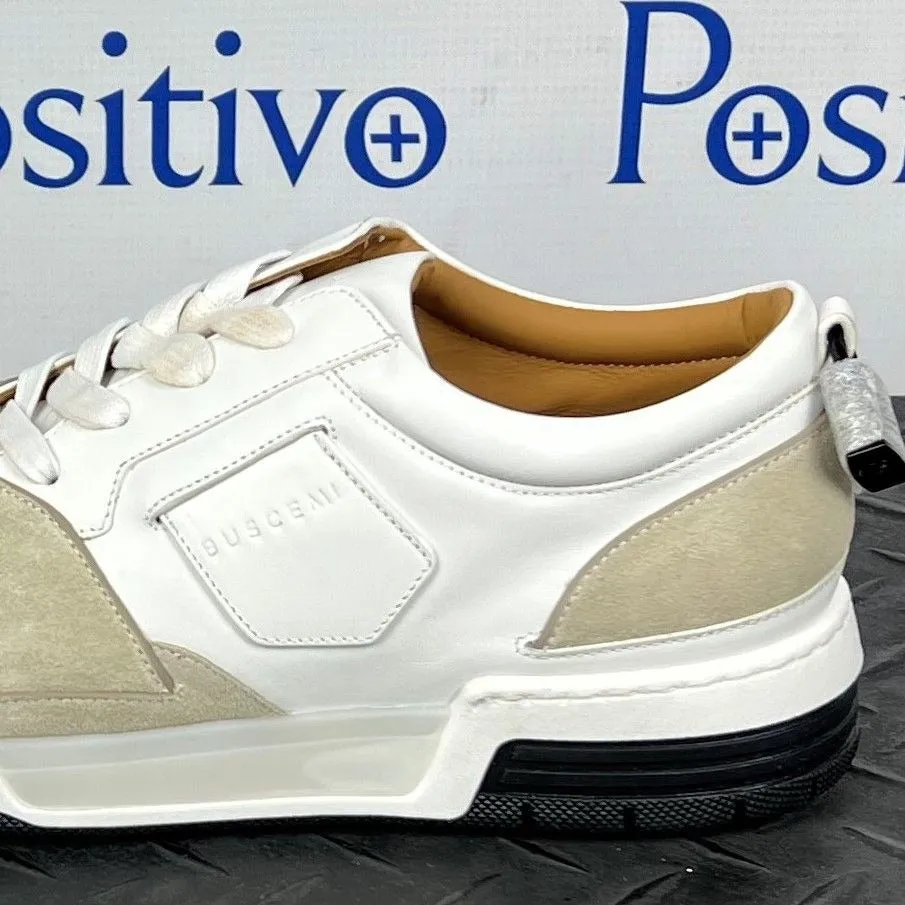 Buscemi Air Jon Low Vitello Off White Leather Sneakers