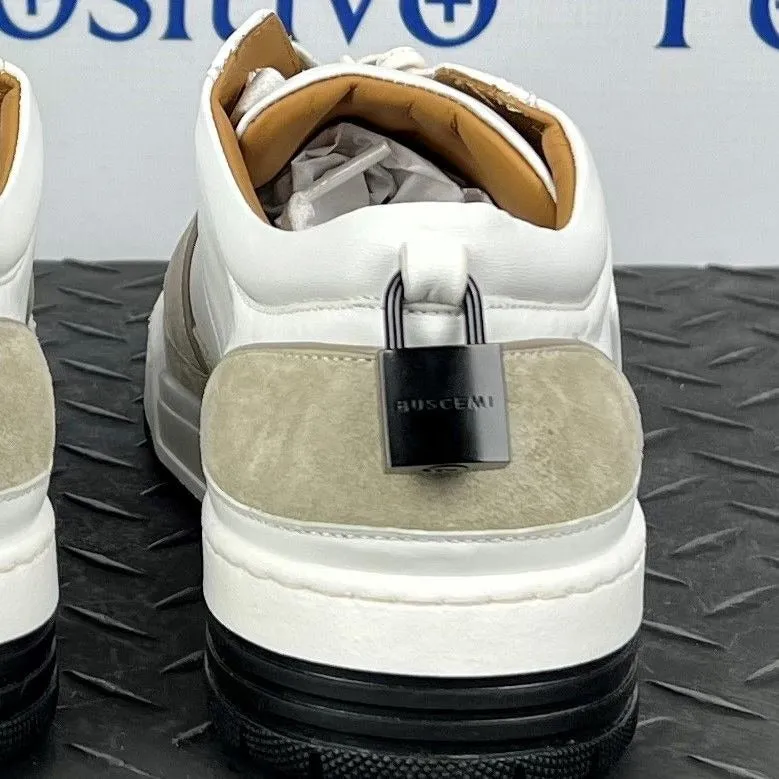 Buscemi Air Jon Low Vitello Off White Leather Sneakers