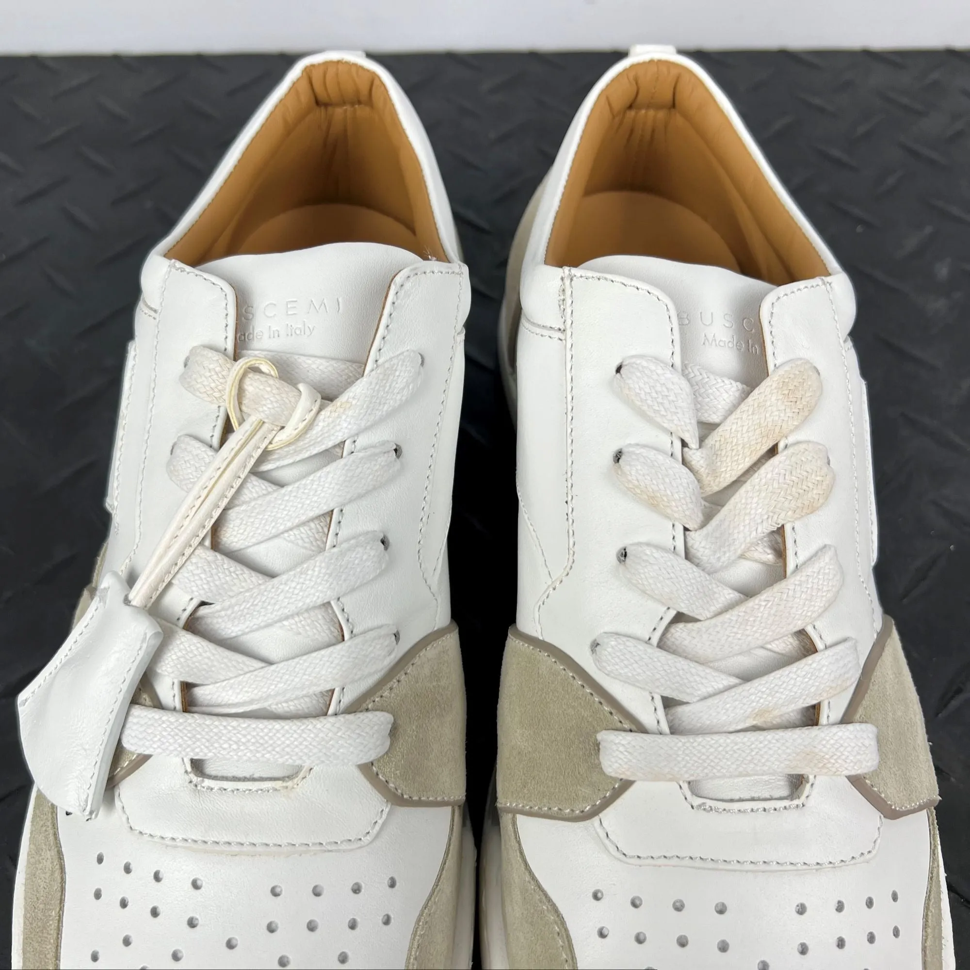Buscemi Air Jon Low Vitello Off White Leather Sneakers