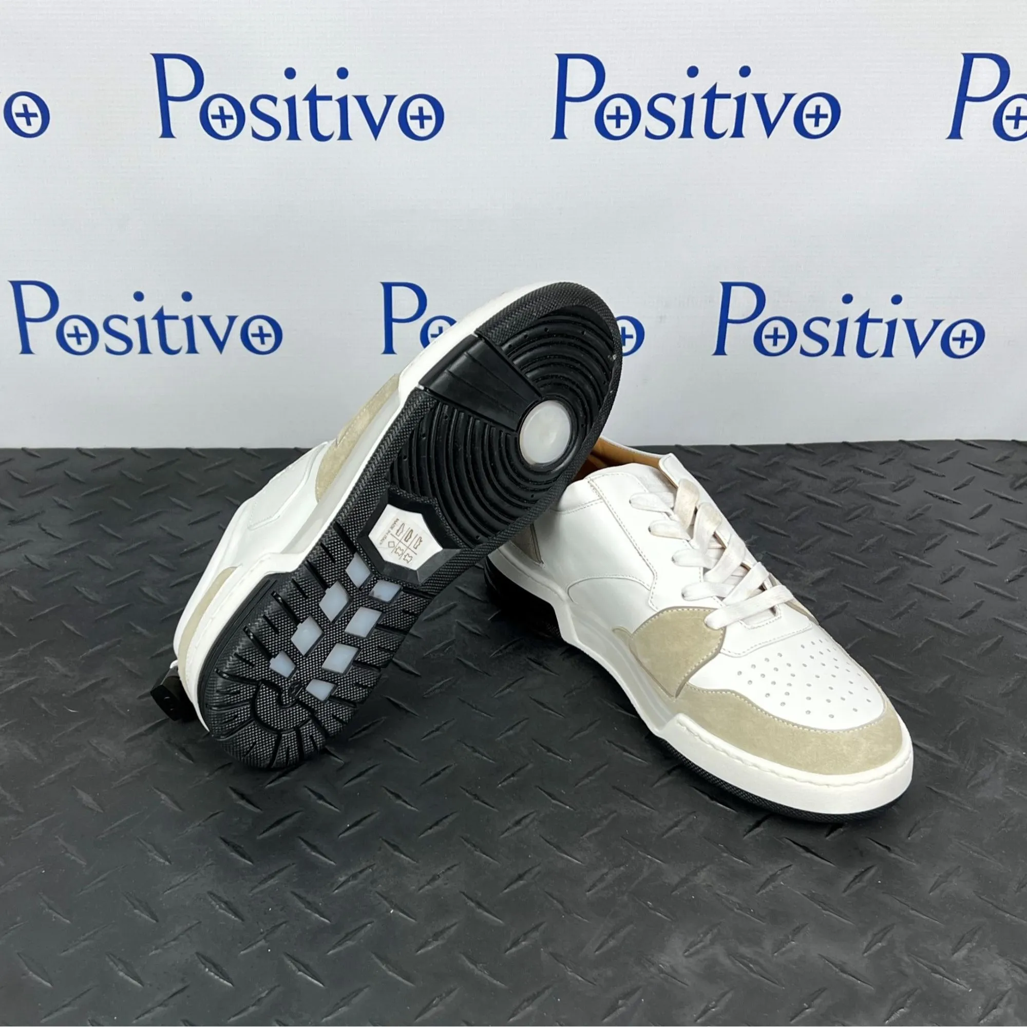 Buscemi Air Jon Low Vitello Off White Leather Sneakers