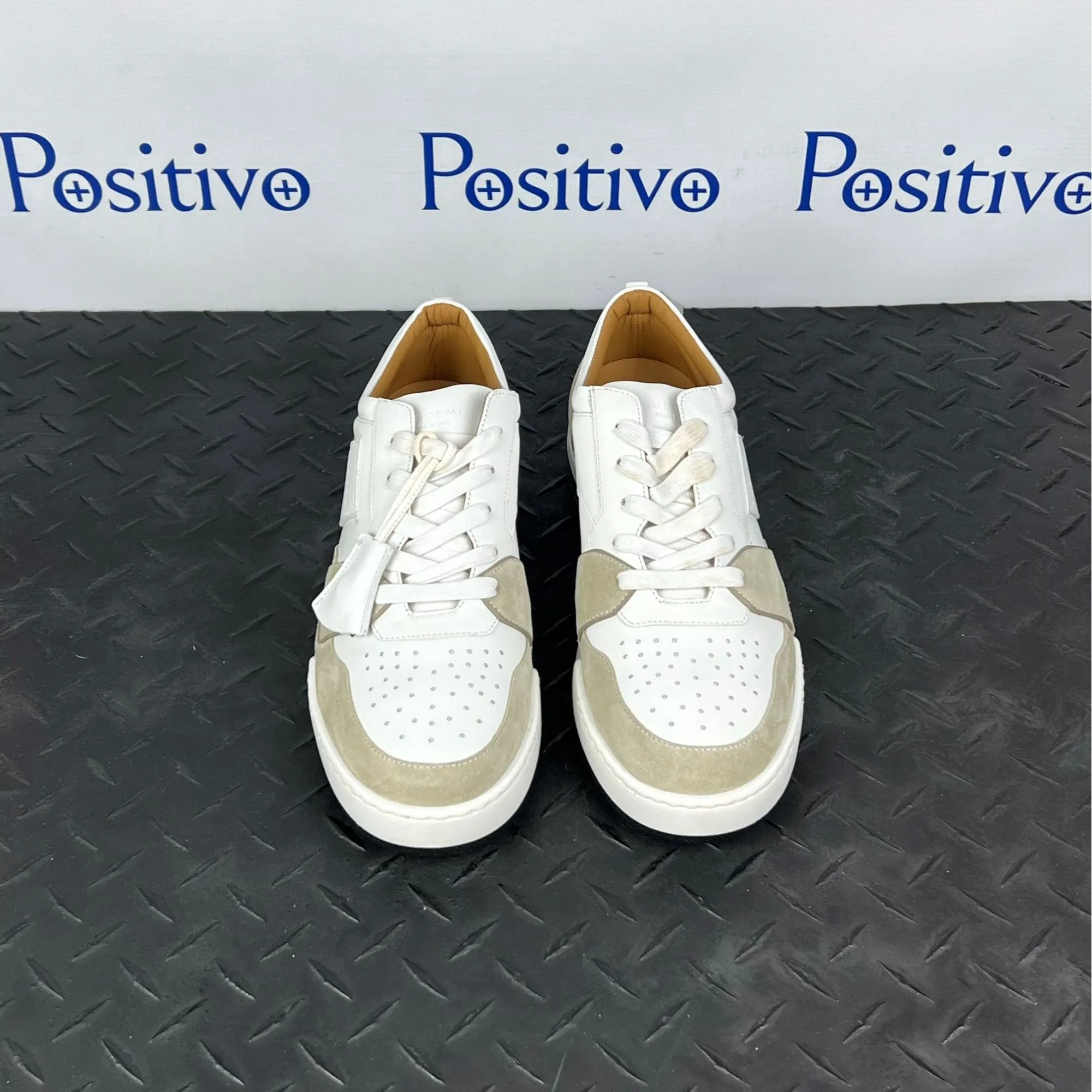 Buscemi Air Jon Low Vitello Off White Leather Sneakers