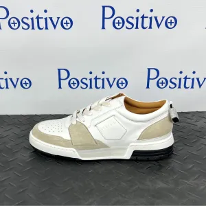 Buscemi Air Jon Low Vitello Off White Leather Sneakers