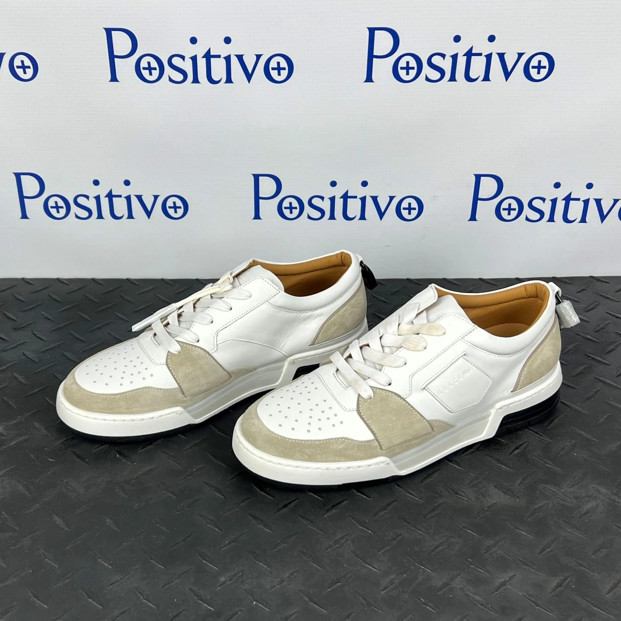 Buscemi Air Jon Low Vitello Off White Leather Sneakers
