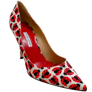 Carolina Herrera White / Red Lady Bug Pumps