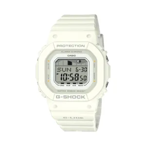 Casio G-Lide Mid Dig Natural Surf Led Moon Tide World Time 200M Water Resistant White Face And Resin Band GLXS5600-7B