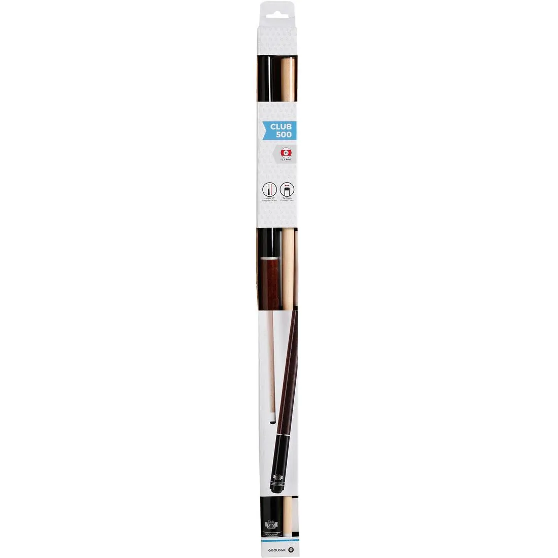 Club 500 American Pool Cue in 2 Parts, 1/2 Jointed