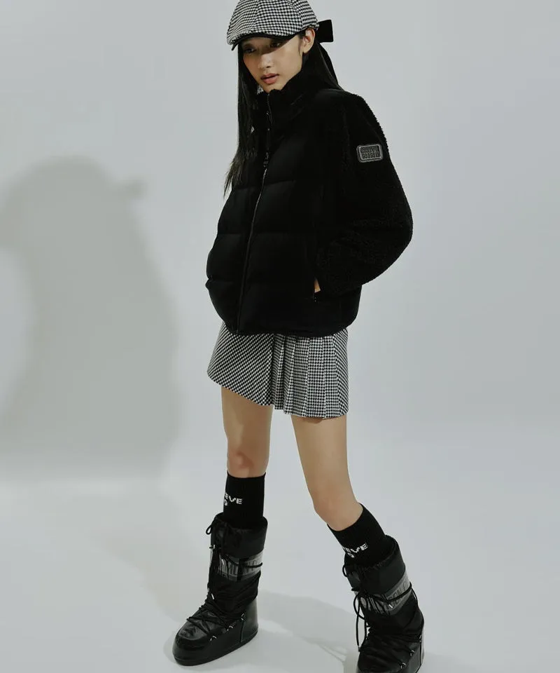CREVE NINE: Buckle Mix Goose Jumper - Black