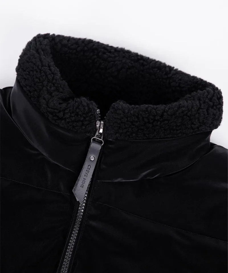 CREVE NINE: Buckle Mix Goose Jumper - Black