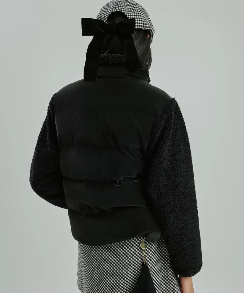 CREVE NINE: Buckle Mix Goose Jumper - Black