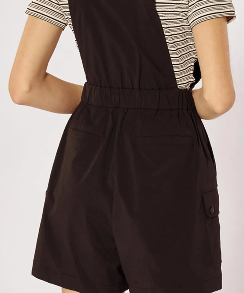 CREVE NINE: Graphic Logo Point Overalls - Black
