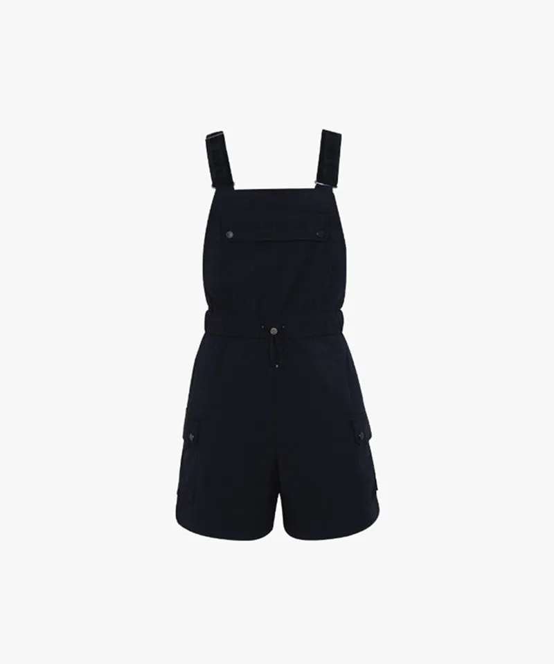 CREVE NINE: Graphic Logo Point Overalls - Black