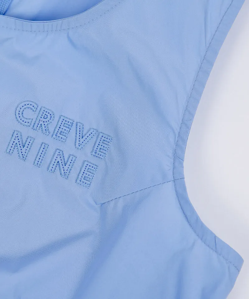 CREVE NINE: Jersey Mix Woven Vest - Sky Blue