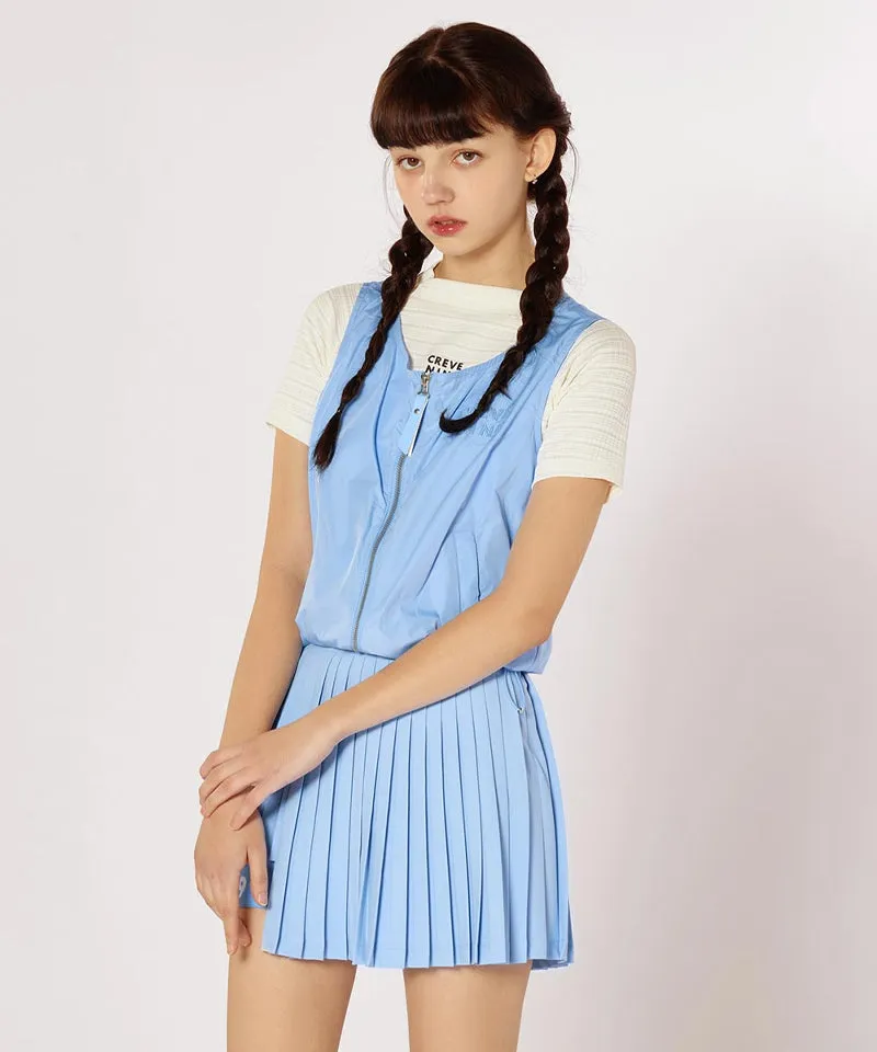 CREVE NINE: Jersey Mix Woven Vest - Sky Blue