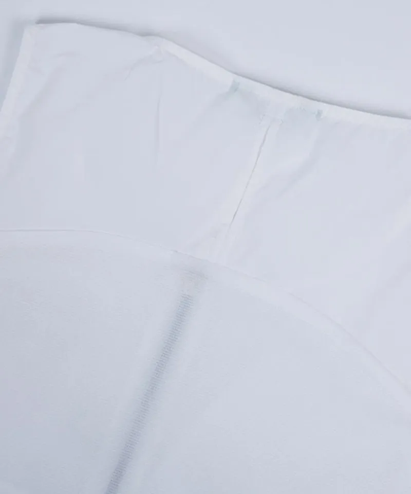 CREVE NINE: Jersey Mix Woven Vest - White