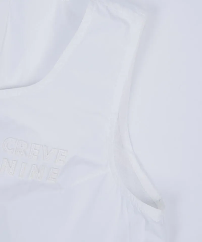 CREVE NINE: Jersey Mix Woven Vest - White