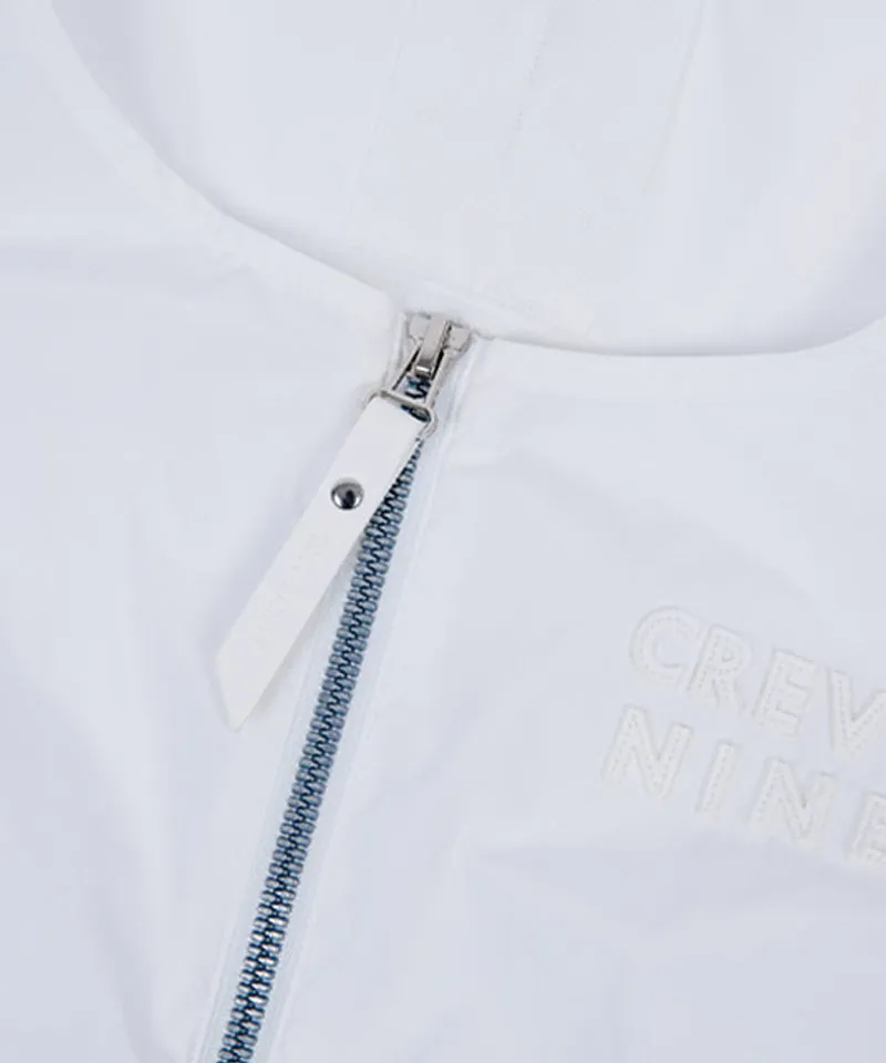 CREVE NINE: Jersey Mix Woven Vest - White