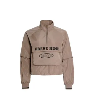 CREVE NINE: Loose Fit Cropped Pocket Anorak - Beige